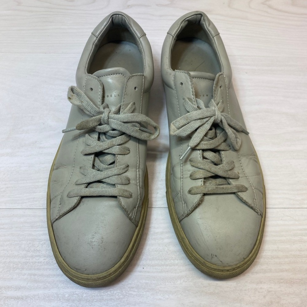 Oliver Cabell Mens 9 Low 1 Sneakers Low Top Grey Leather Made in Italy Luxury
